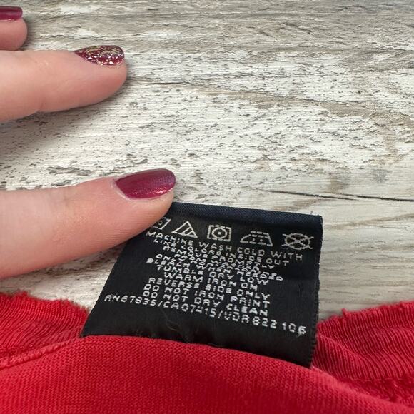 Vintage Nautica  T-Shirt Bright Red Mens L Brand Logo Spellout Flags Graphic 90s - Picture 9 of 10